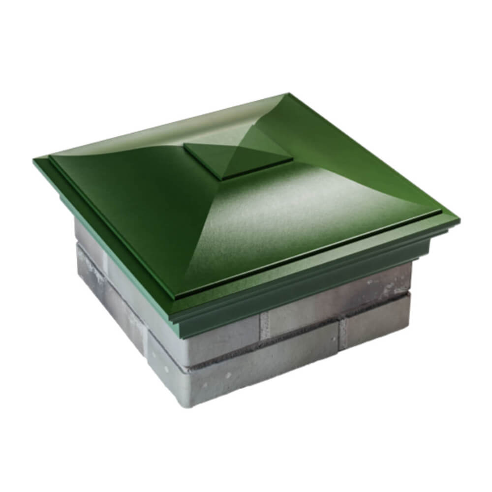 Колпак Zking Монблан Зеленый на столб 1.5х1.5 еврокирпича 0.7НФ (355х355мм) в Томске фото