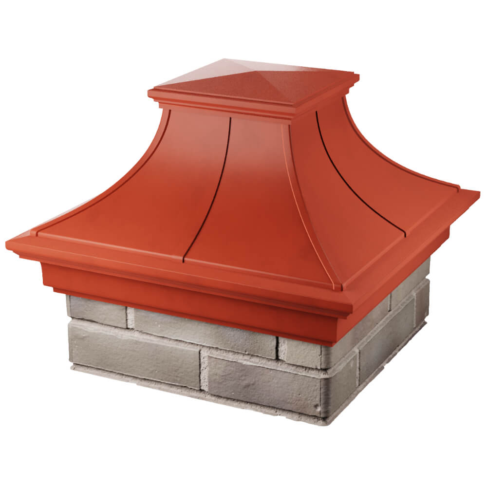 Колпак Zking Монблан Премиум Красный на столб 1.5х1.5 кирпича (385х385мм) в Томске фото