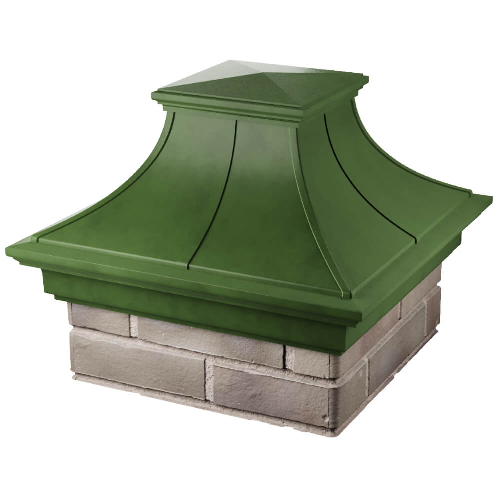 Колпак Zking Монблан Премиум Зеленый на столб 1.5х1.5 кирпича (385х385мм) в Томске фото