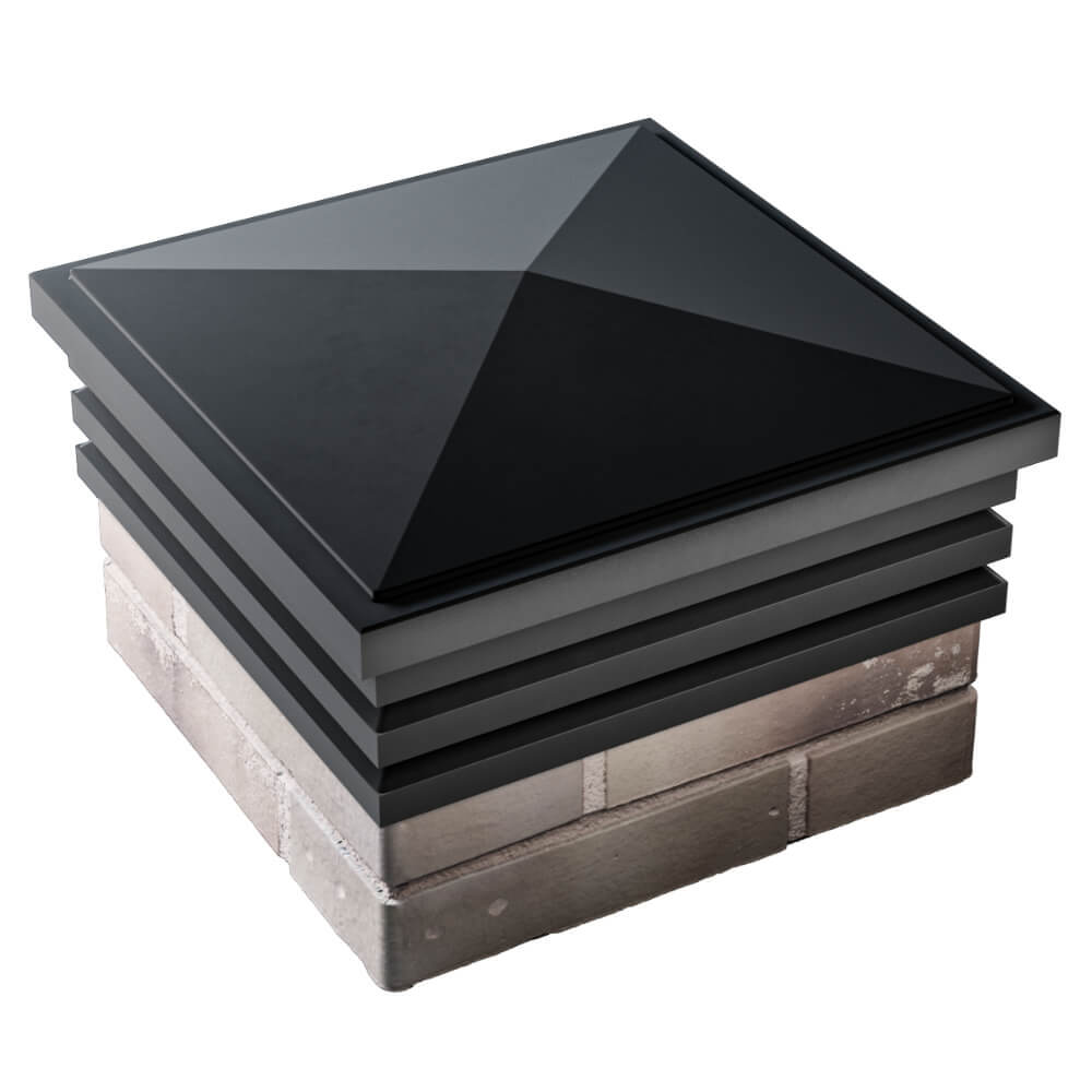 Колпак Zking Бона ХайТек Черный на столб 1.5х1.5 кирпича (385х385мм) в Томске фото