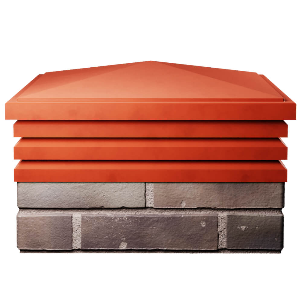 Колпак Zking Бона ХайТек Красный на столб 2х2 кирпича (513х513мм) Томск фото