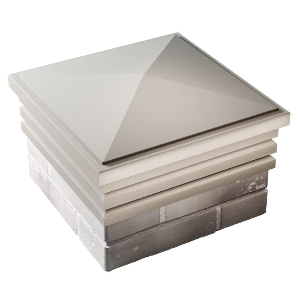 Колпак Zking Бона ХайТек Бежевый на столб 1.5х1.5 кирпича (385х385мм) в Томске фото