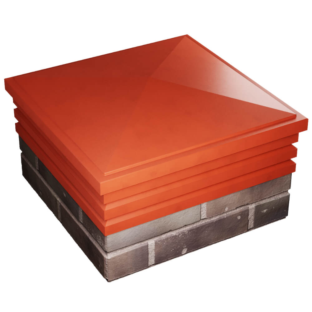 Колпак Zking Бона ХайТек Красный на столб 2х2 кирпича (513х513мм) в Томске фото