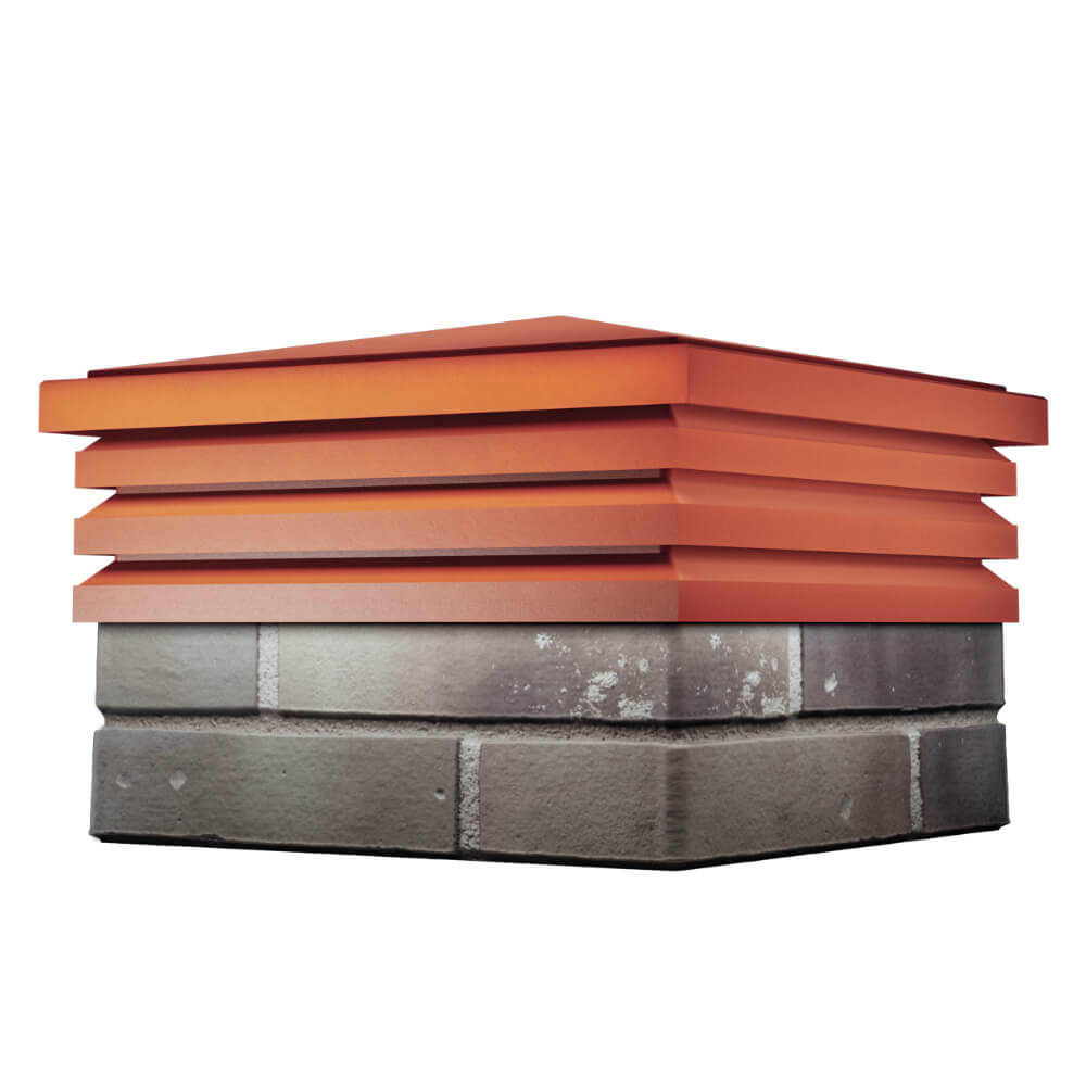 Колпак Zking Бона ХайТек Красный на столб 1.5х1.5 кирпича (385х385мм) в Томске фото