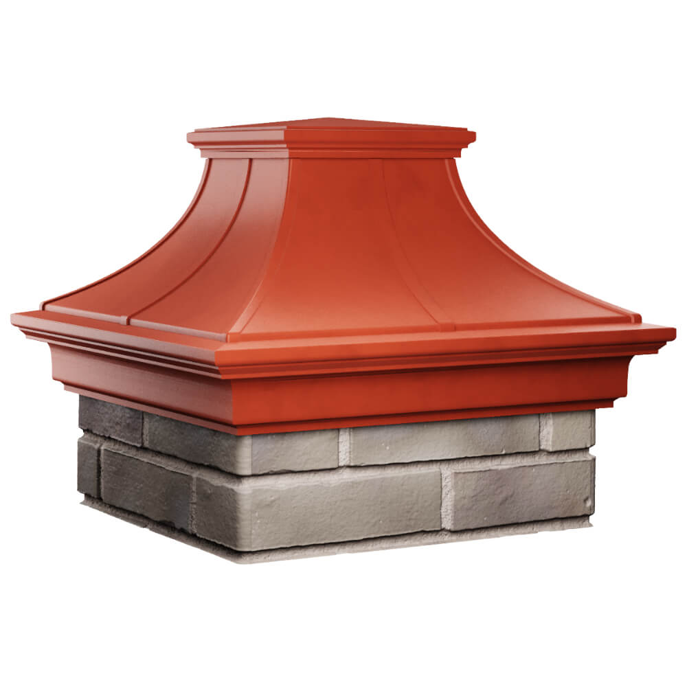Колпак Zking Монблан Премиум Красный на столб 1.5х1.5 кирпича (385х385мм) в Томске фото