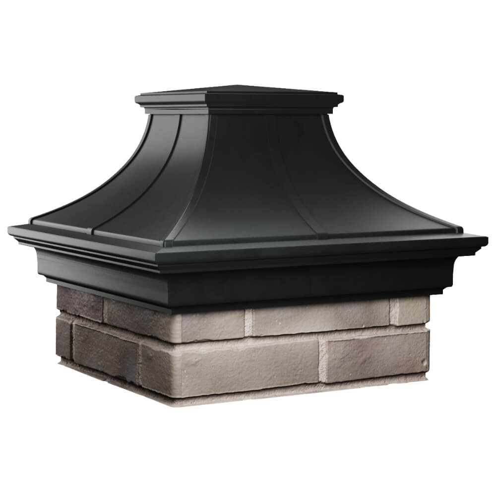 Колпак Zking Монблан Премиум Черный на столб 1.5х1.5 кирпича (385х385мм) в Томске фото