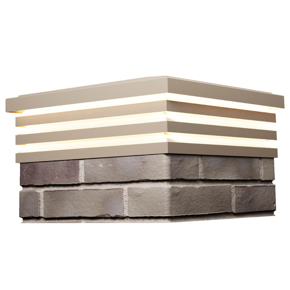 Колпак Zking Бона ХайТек Бежевый на столб 1.5х1.5 кирпича (385х385мм) с подсветкой в Томске фото