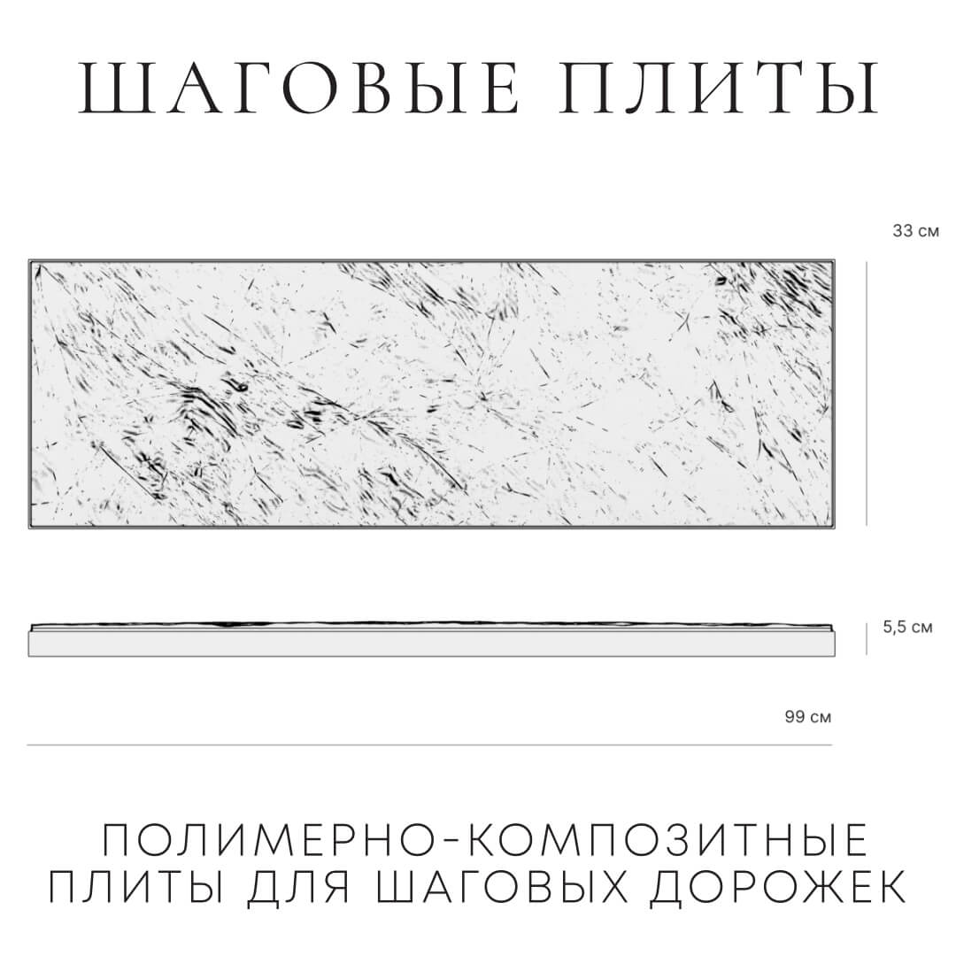 Шаговая плита STONE Графитовый Серый 990х330х55мм в Томске фото