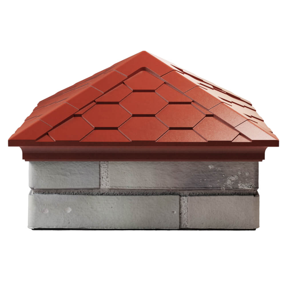 Колпак Zking Эверест Красный на столб 1.5х1.5 кирпича (390х390мм) Томск фото