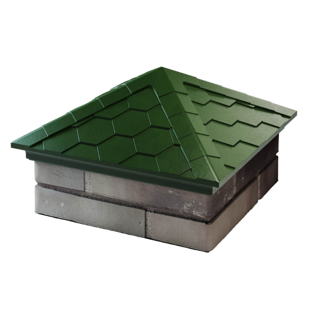 Колпак Zking Эверест Зеленый на столб 1.5х1.5 кирпича (390х390мм) в Томске фото