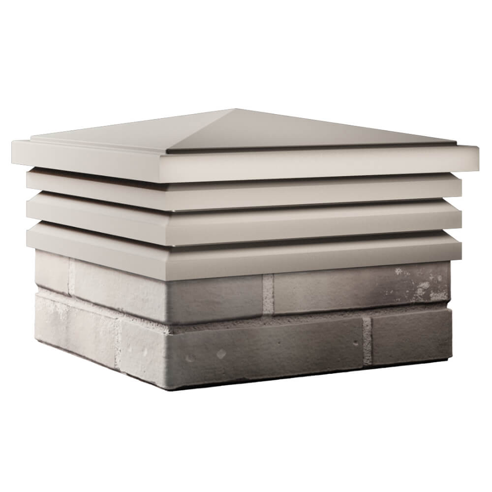 Колпак Zking Бона ХайТек Бежевый на столб 1.5х1.5 кирпича (385х385мм) в Томске фото