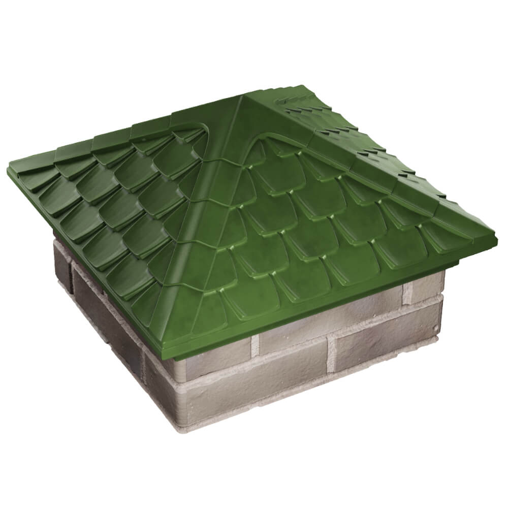 Колпак Zking Эльбрус Зеленый на столб 1.5х1.5 кирпича (385х385мм) в Томске фото