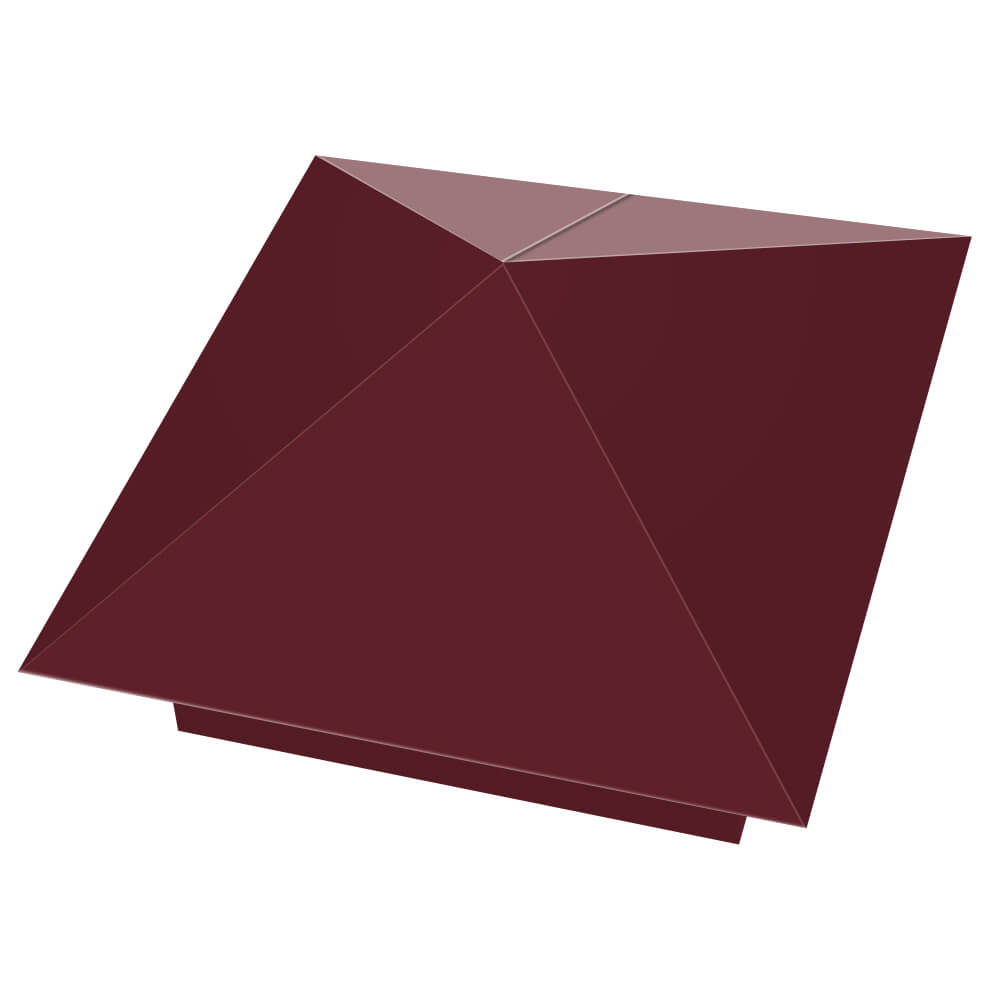 Колпак металлический 390х390мм RAL3005 Красное Вино заборный Томск фото