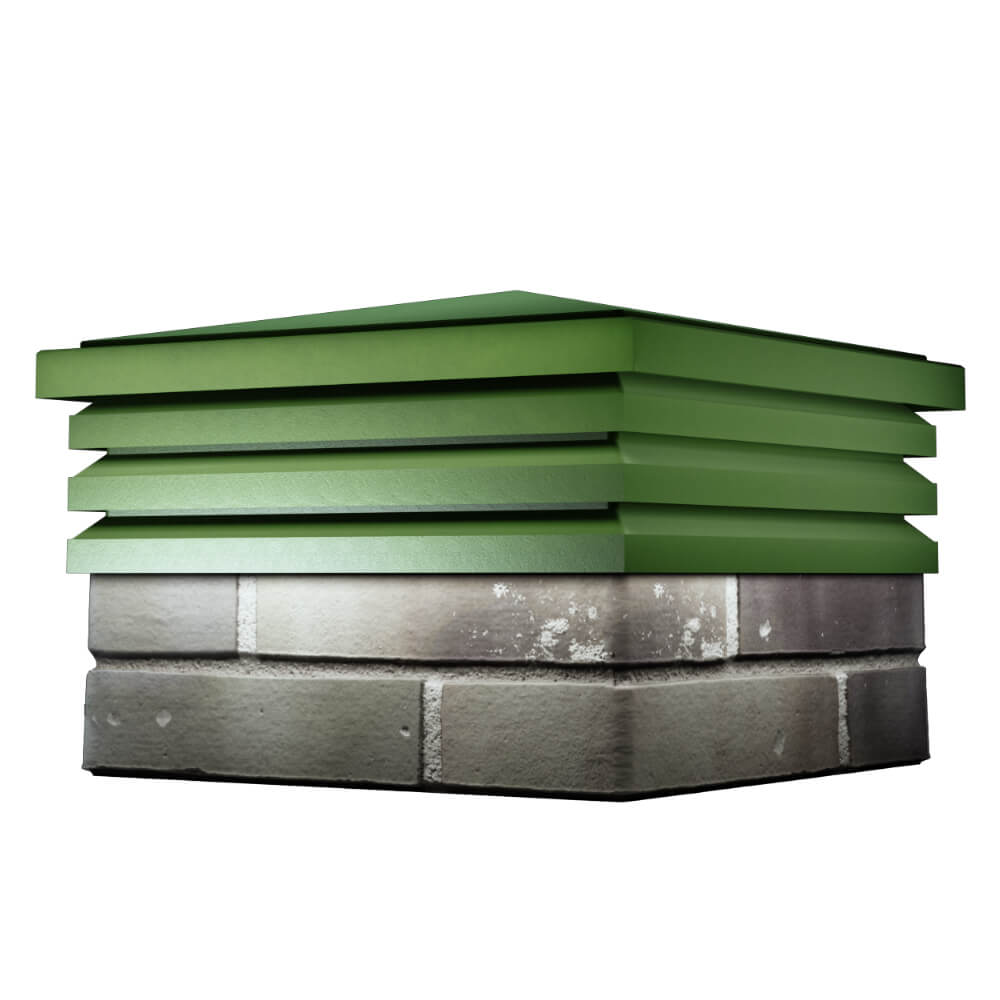 Колпак Zking Бона ХайТек Зеленый на столб 1.5х1.5 кирпича (385х385мм) в Томске фото