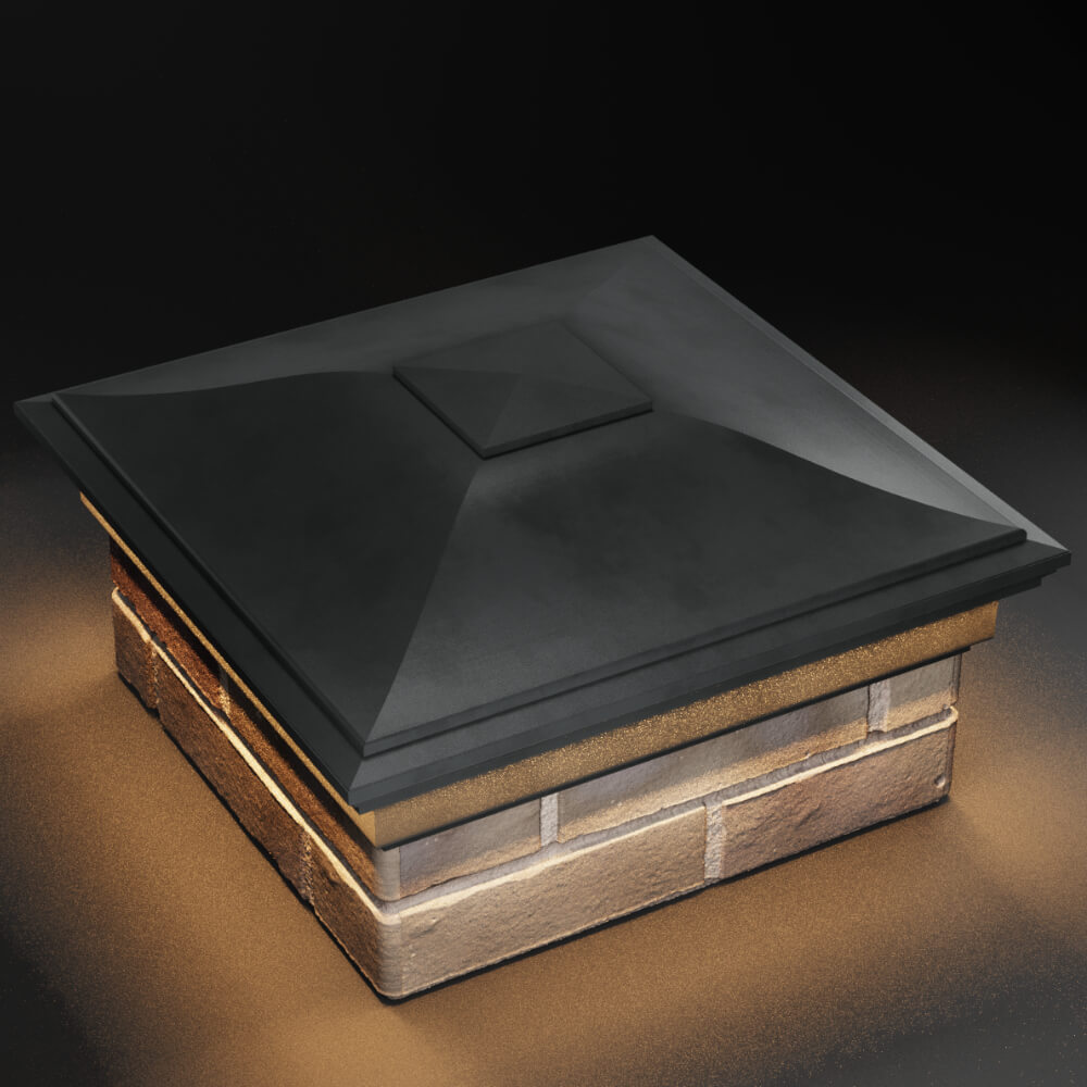 Колпак Zking Монблан Серый на столб 1.5х1.5 кирпича (385х385мм) с подсветкой в Томске фото