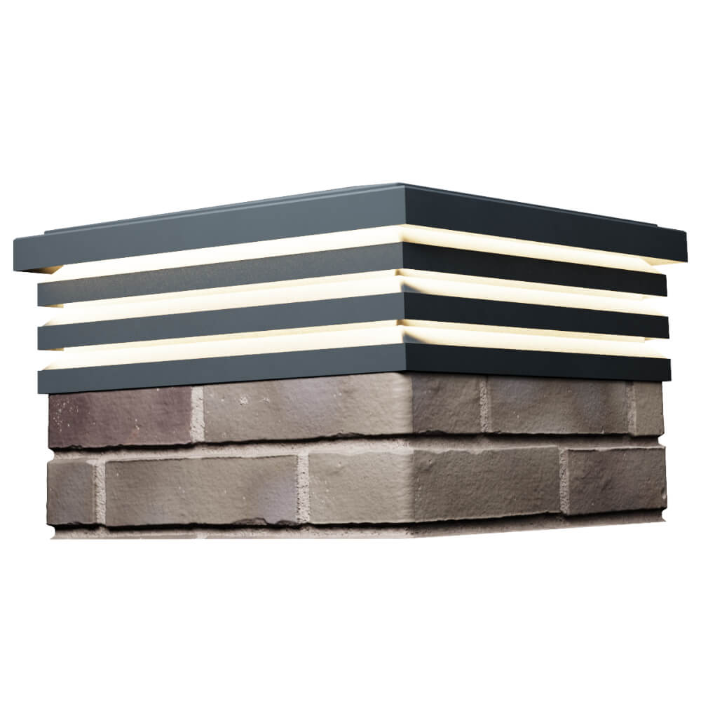 Колпак Zking Бона ХайТек Серый на столб 1.5х1.5 кирпича (385х385мм) с подсветкой в Томске фото