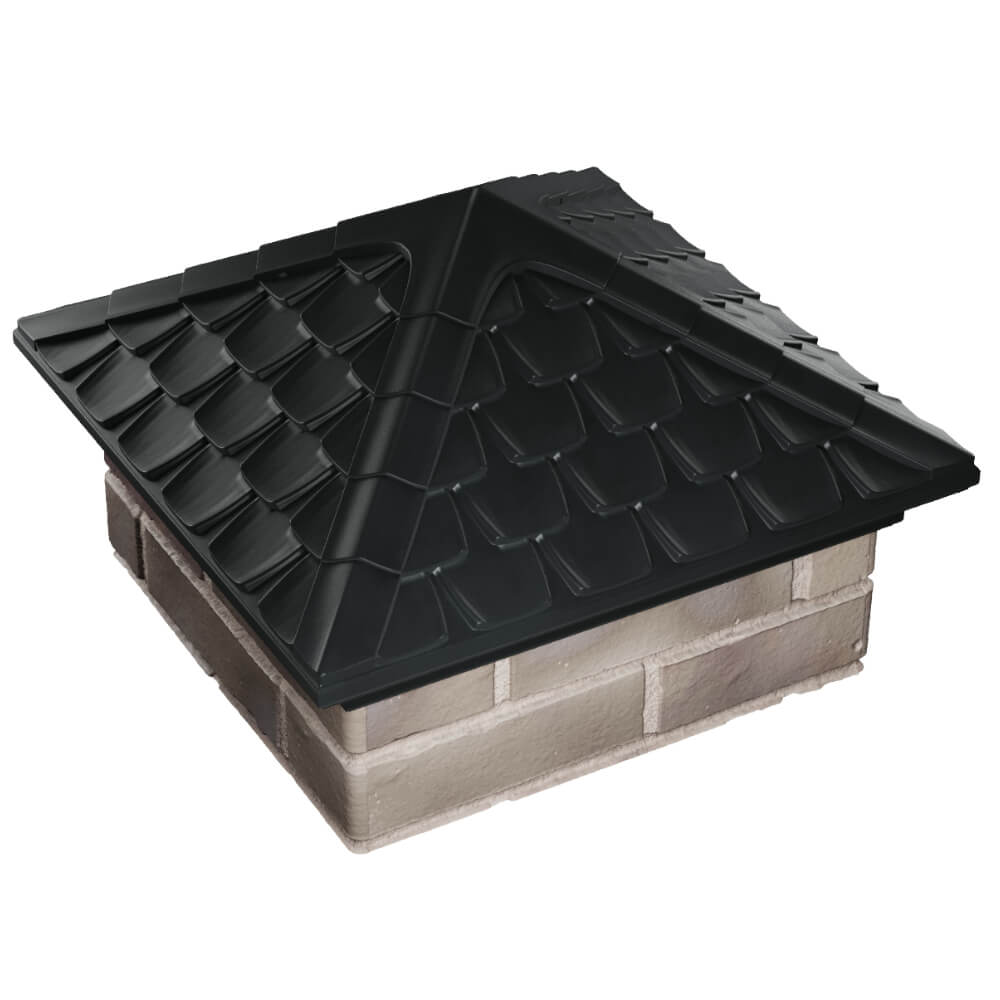 Колпак Zking Эльбрус Черный на столб 1.5х1.5 кирпича (385х385мм) в Томске фото