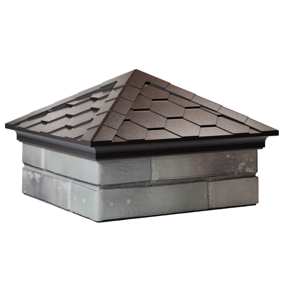 Колпак Zking Эверест Коричневый на столб 1.5х1.5 кирпича (390х390мм) в Томске фото