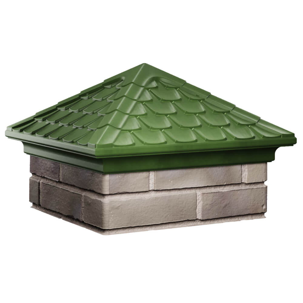 Колпак Zking Эльбрус Зеленый на столб 1.5х1.5 кирпича (385х385мм) в Томске фото