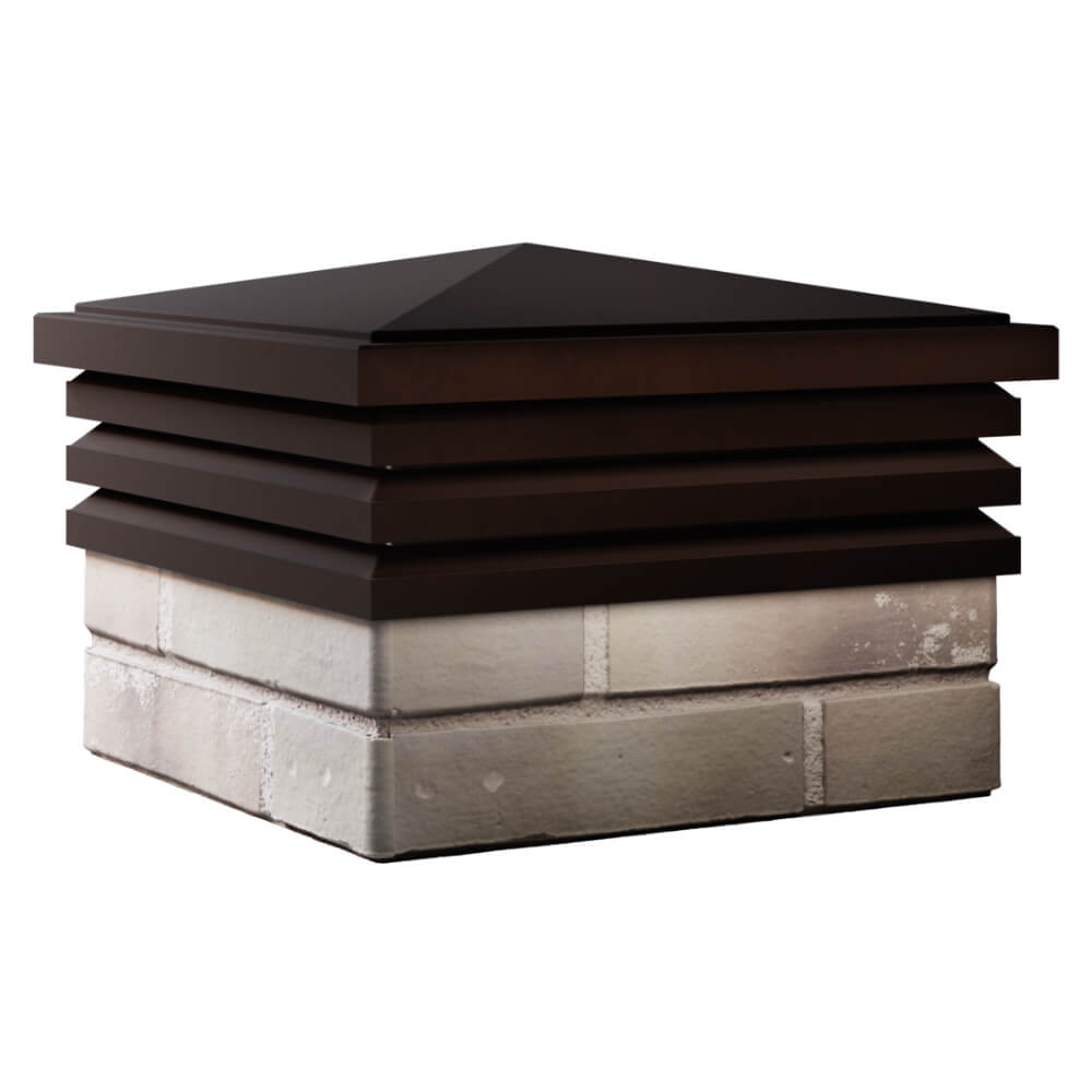 Колпак Zking Бона ХайТек Коричневый на столб 1.5х1.5 кирпича (385х385мм) в Томске фото