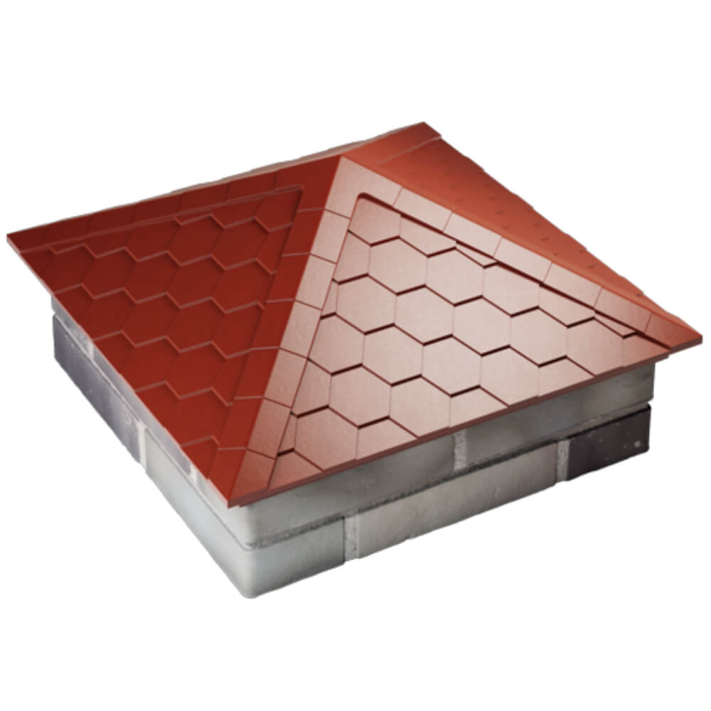 Колпак Zking Эверест Красный на столб 2х2 кирпича (535х535мм) Томск фото